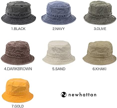 [ニューハッタン] バケットハット メンズ レディース 帽子 100% cotton pigment dyed bucket hat ブランド 後染め 無地 ユニセックス [並行輸入品]