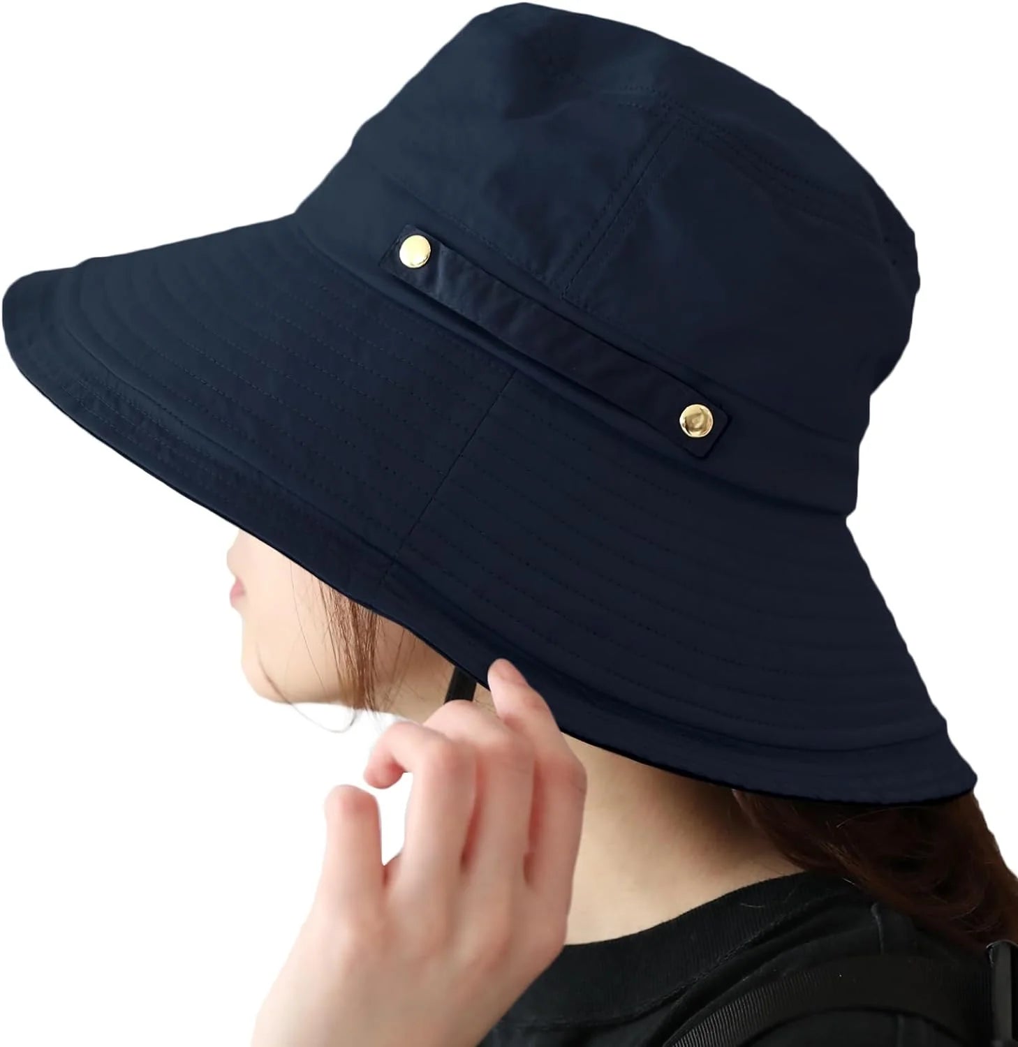 [DreamHats] ハット (内部メッシュ仕様で蒸れ軽減) 撥水加工 (折りたたみボタン付き) UVカット 帽子 レディース