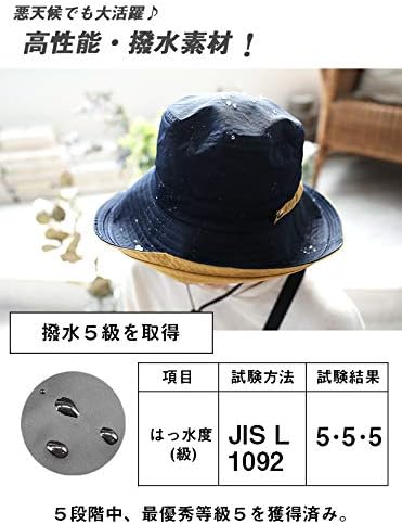 [DreamHats] ハット (内部メッシュ仕様で蒸れ軽減) 撥水加工 (折りたたみボタン付き) UVカット 帽子 レディース